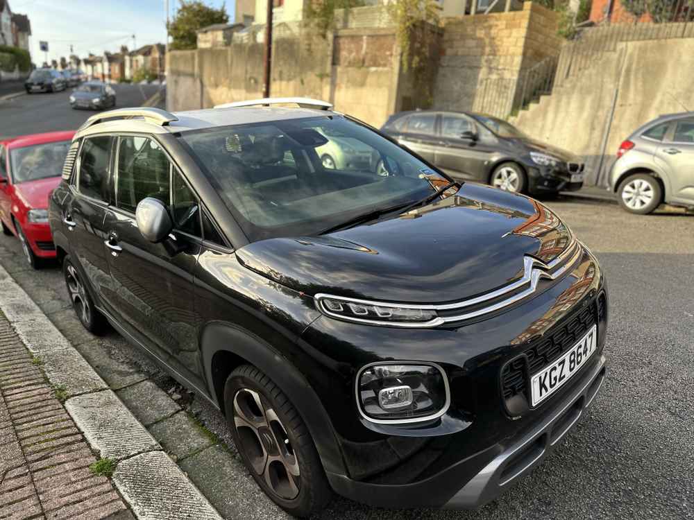 Photograph of KGZ 8647 - a Black Citroen C3 parked in Hollingdean by a non-resident who uses the local area as part of their Brighton commute. The first of five photographs supplied by the residents of Hollingdean.