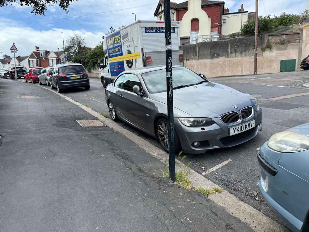 Photograph of YK10 KMV - a Silver BMW 3 Series parked in Hollingdean by a non-resident. The thirteenth of thirteen photographs supplied by the residents of Hollingdean.