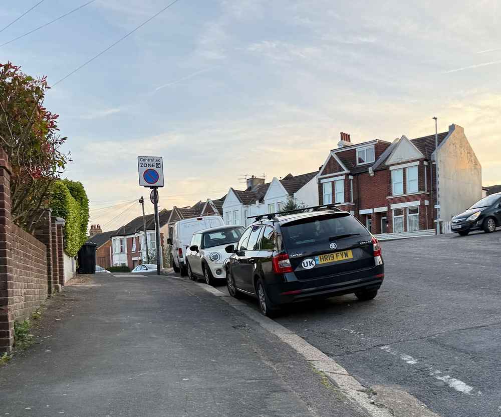 Photograph of HR19 FYW - a Black Skoda Octavia parked in Hollingdean by a non-resident. The sixth of eleven photographs supplied by the residents of Hollingdean.