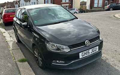 GH15 JGU, a Black Volkswagen Polo parked in Hollingdean