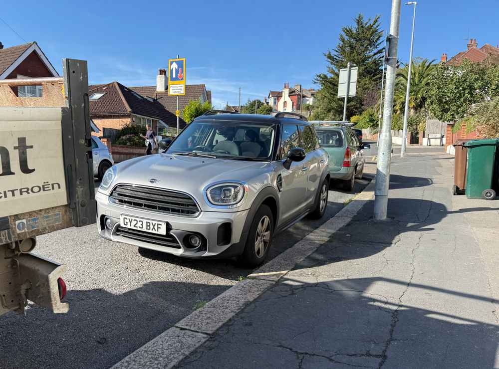 Photograph of GY23 BXF - a Grey Mini Countryman parked in Hollingdean by a non-resident who uses the local area as part of their Brighton commute. The twenty-ninth of twenty-nine photographs supplied by the residents of Hollingdean.