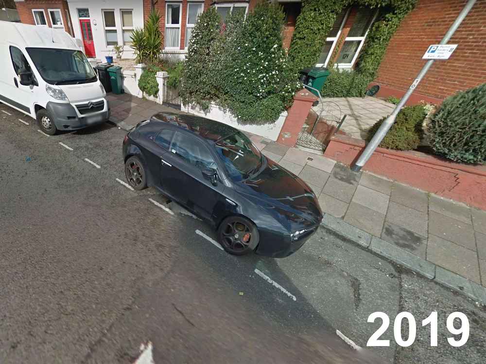 Photograph of SL09 WUB - a Black Alfa Romeo Brera parked in Hollingdean by a non-resident. The forty-third of forty-four photographs supplied by the residents of Hollingdean.