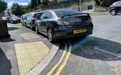LV60 UVK, a Grey Mazda 6 parked in Hollingdean