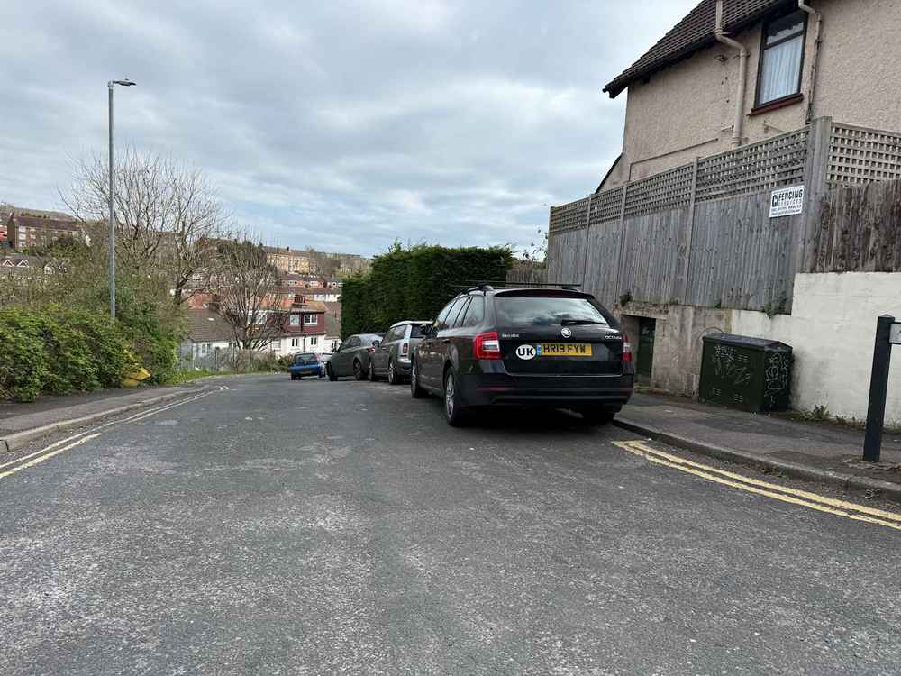 Photograph of HR19 FYW - a Black Skoda Octavia parked in Hollingdean by a non-resident. The seventh of eleven photographs supplied by the residents of Hollingdean.