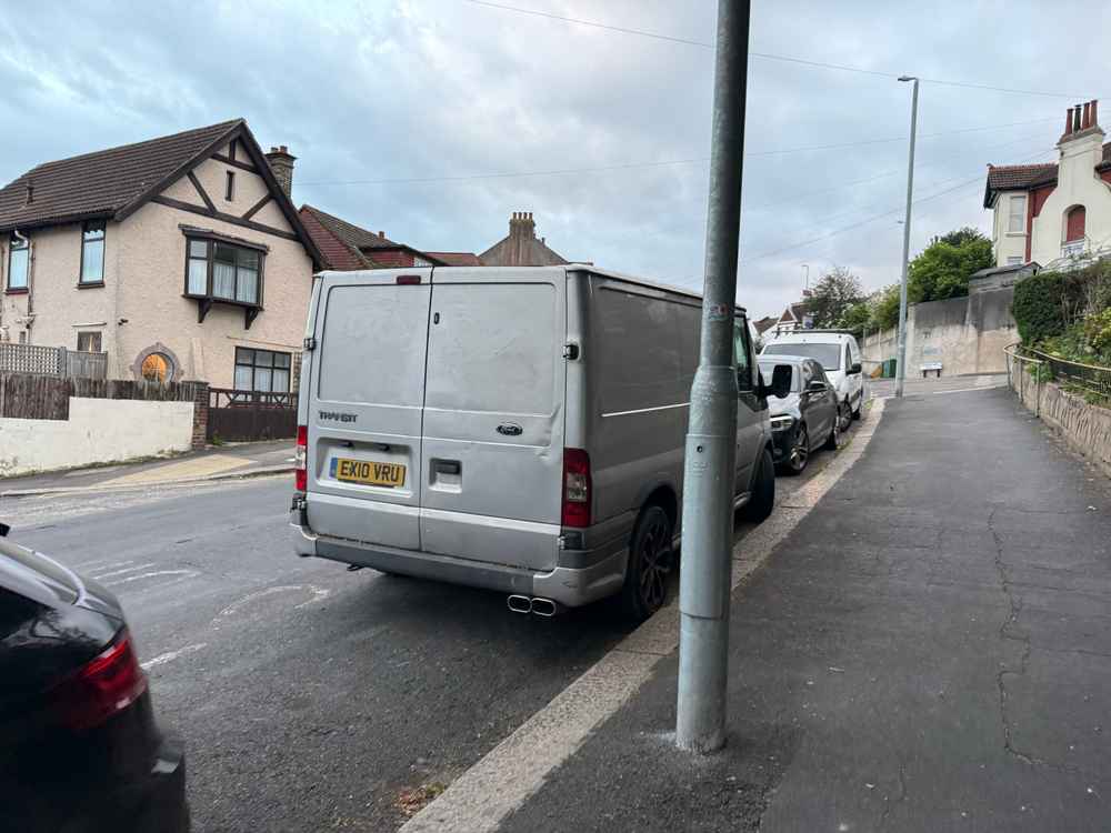 Photograph of EX10 VRU - a Silver Ford Transit parked in Hollingdean by a non-resident. The twentieth of twenty photographs supplied by the residents of Hollingdean.