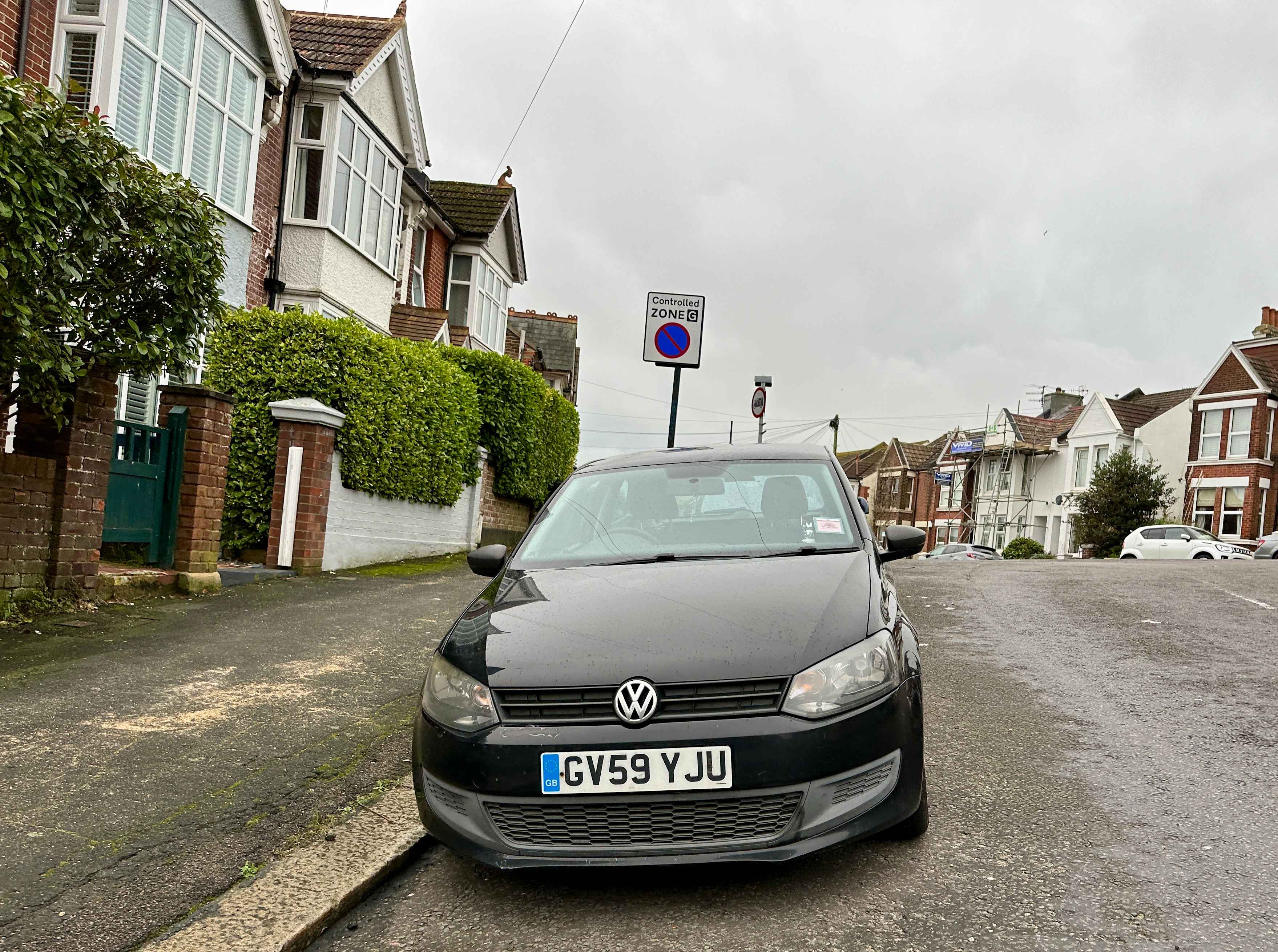 Photograph of GV59 YJU - a Black Volkswagen Polo parked in Hollingdean by a non-resident. The fourth of five photographs supplied by the residents of Hollingdean.