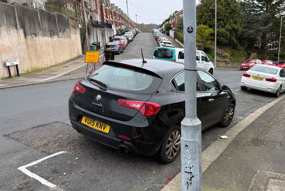Photograph of VU15 KNV - a Black Alfa Romeo Giulietta parked in Hollingdean by a non-resident. The thirty-fifth of thirty-five photographs supplied by the residents of Hollingdean.