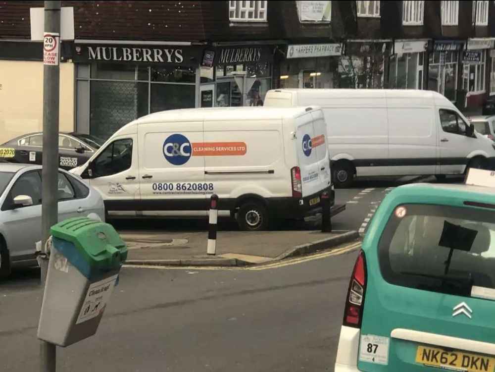 Photograph of KS15 NZE - a White Mercedes Sprinter parked in Hollingdean by a non-resident. The fifth of five photographs supplied by the residents of Hollingdean.