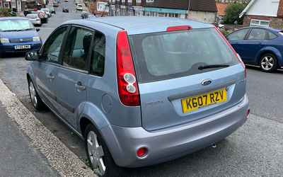 KG07 RZV, a Blue Ford Fiesta parked in Hollingdean