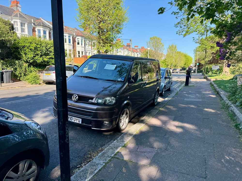 Photograph of GY10 UYU - a Brown Volkswagen Transporter camper van parked in Hollingdean by a non-resident. The fifteenth of sixteen photographs supplied by the residents of Hollingdean.