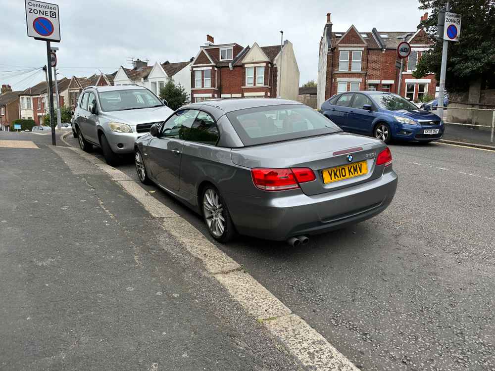 Photograph of YK10 KMV - a Silver BMW 3 Series parked in Hollingdean by a non-resident. The fourth of four photographs supplied by the residents of Hollingdean.