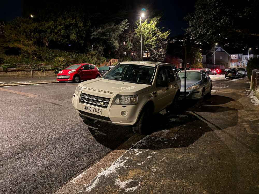 Photograph of AK10 VGZ - a White Land Rover Freelander parked in Hollingdean by a non-resident. The thirteenth of thirteen photographs supplied by the residents of Hollingdean.