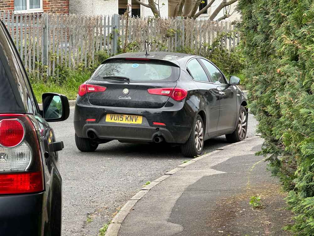 Photograph of VU15 KNV - a Black Alfa Romeo Giulietta parked in Hollingdean by a non-resident. The thirteenth of thirty-four photographs supplied by the residents of Hollingdean.