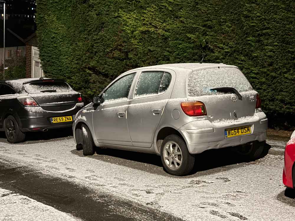 Photograph of WG54 OSM - a Silver Toyota Yaris parked in Hollingdean by a non-resident. The nineteenth of nineteen photographs supplied by the residents of Hollingdean.