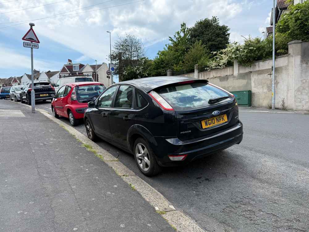 Photograph of WG10 NPK - a Black Ford Focus parked in Hollingdean by a non-resident. The eighth of eight photographs supplied by the residents of Hollingdean.