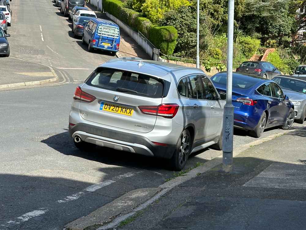 Photograph of OV20 KKX - a Silver BMW X1 parked in Hollingdean by a non-resident. 