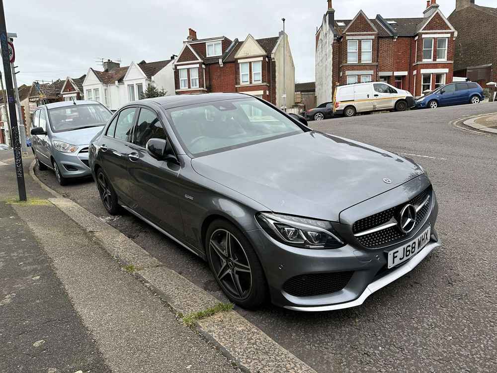 Photograph of FJ68 WHX - a Grey Mercedes C Class parked in Hollingdean by a non-resident. The first of twenty-eight photographs supplied by the residents of Hollingdean.