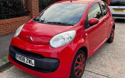 FH08 ZWL, a Red Citroen C1 parked in Hollingdean