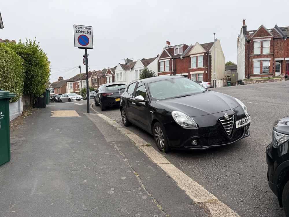 Photograph of VU15 KNV - a Black Alfa Romeo Giulietta parked in Hollingdean by a non-resident. The twenty-ninth of twenty-nine photographs supplied by the residents of Hollingdean.