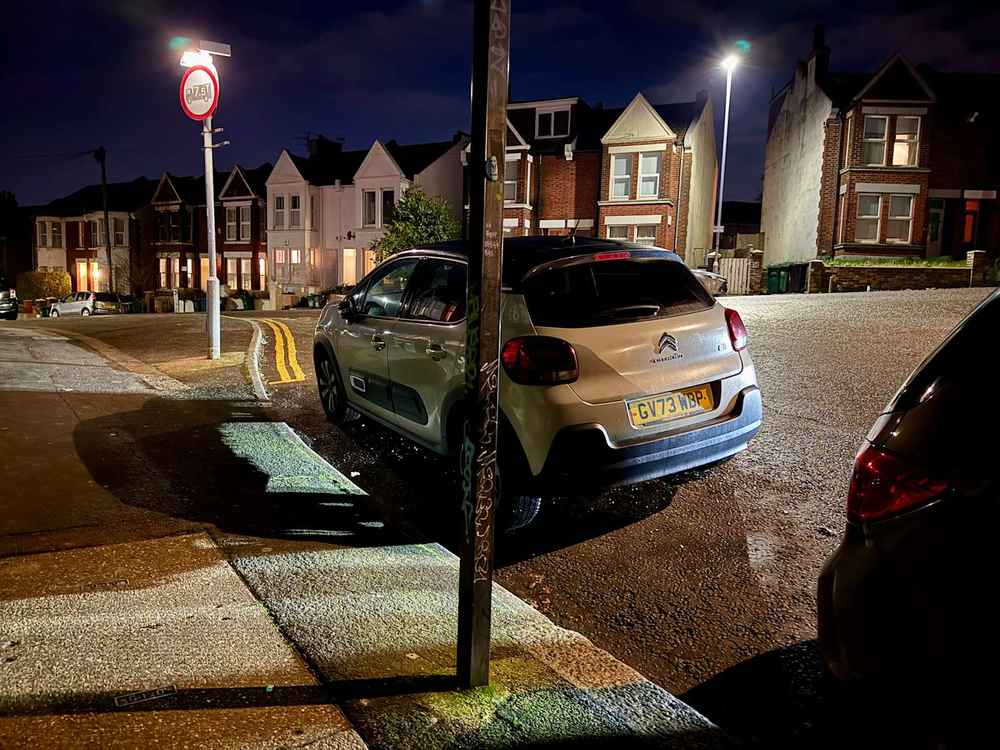 Photograph of GV73 WBP - a Grey Citroen C3 parked in Hollingdean by a non-resident who uses the local area as part of their Brighton commute. The fourteenth of twenty-five photographs supplied by the residents of Hollingdean.