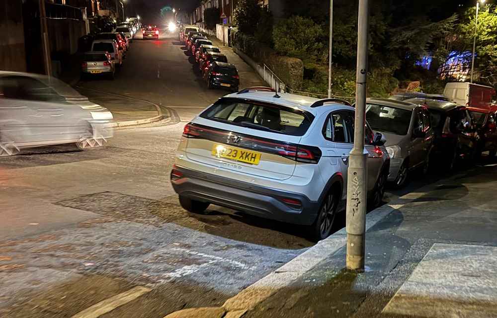 Photograph of LP23 XKH - a Grey Volkswagen Taigo parked in Hollingdean by a non-resident. The fourth of five photographs supplied by the residents of Hollingdean.