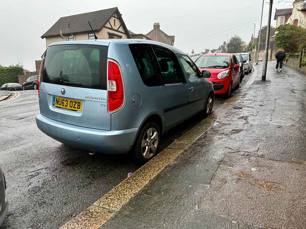 Photograph of NU63 OZB - a Blue Skoda Roomster parked in Hollingdean by a non-resident. The thirteenth of twenty-three photographs supplied by the residents of Hollingdean.
