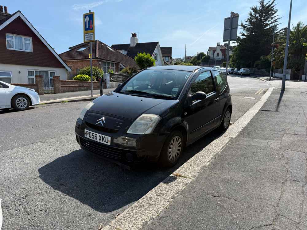Photograph of PO56 XKU - a Black Citroen C2 parked in Hollingdean by a non-resident. The thirteenth of thirteen photographs supplied by the residents of Hollingdean.