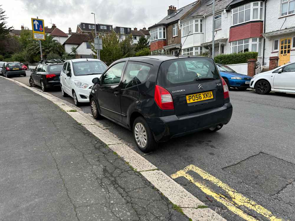 Photograph of PO56 XKU - a Black Citroen C2 parked in Hollingdean by a non-resident. The fifth of six photographs supplied by the residents of Hollingdean.
