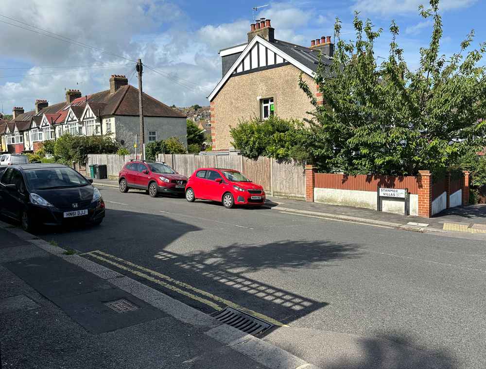 Photograph of MA64 YHZ - a Red Peugeot 108 parked in Hollingdean by a non-resident who uses the local area as part of their Brighton commute. The sixth of six photographs supplied by the residents of Hollingdean.