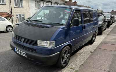 GY02 KYW, a Blue Volkswagen Transporter parked in Hollingdean
