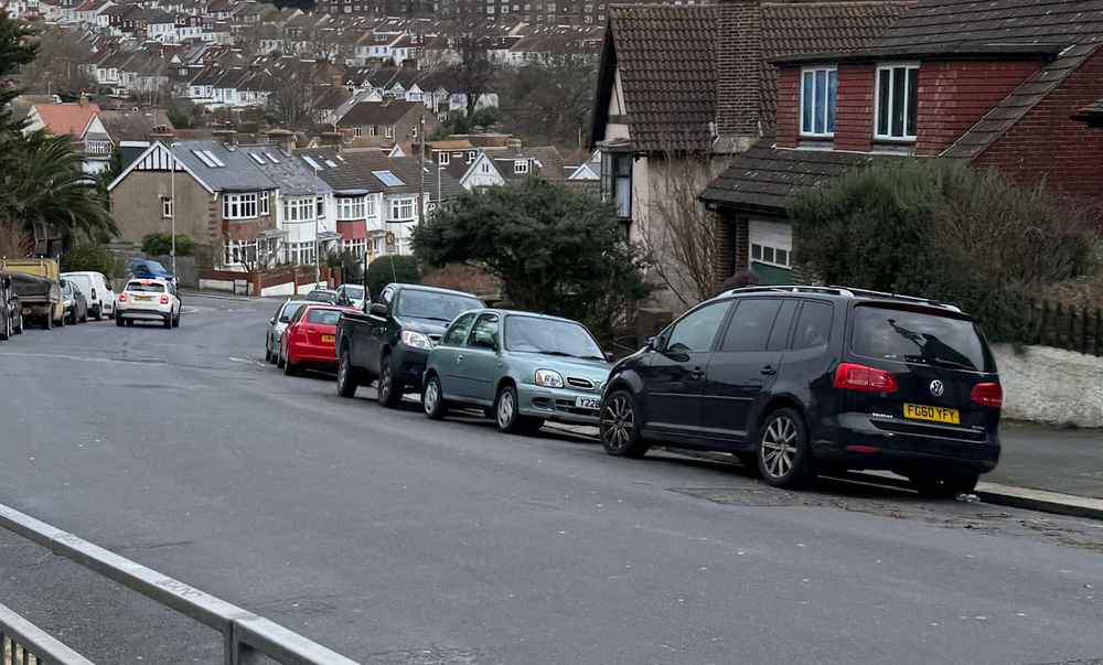 Photograph of Y228 DJT - a Green Nissan Micra parked in Hollingdean by a non-resident, and potentially abandoned. The fifth of nine photographs supplied by the residents of Hollingdean.