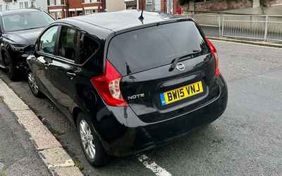 BW15 VNJ, a Black Nissan Note parked in Hollingdean