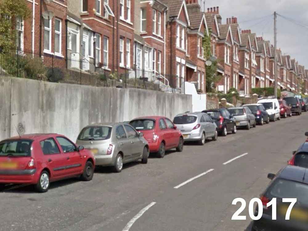 Photograph of LC03 FYJ - a Gold Nissan Micra parked in Hollingdean by a non-resident, and potentially abandoned. The twenty-eighth of twenty-eight photographs supplied by the residents of Hollingdean.