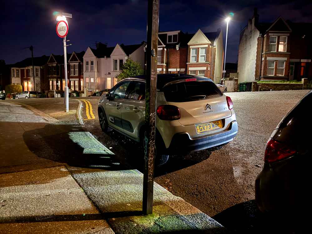 Photograph of GV73 WBP - a Grey Citroen C3 parked in Hollingdean by a non-resident who uses the local area as part of their Brighton commute. The fourteenth of fifteen photographs supplied by the residents of Hollingdean.