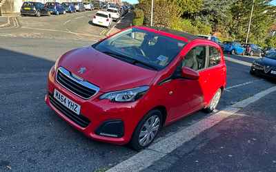 MA64 YHZ, a Red Peugeot 108 parked in Hollingdean