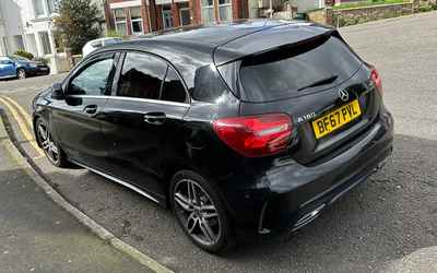 BF67 PVL, a Black Mercedes A Class parked in Hollingdean