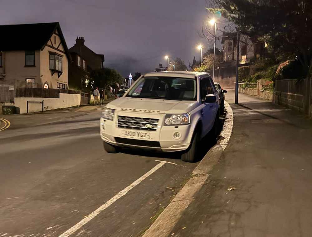 Photograph of AK10 VGZ - a White Land Rover Freelander parked in Hollingdean by a non-resident. The twelfth of thirteen photographs supplied by the residents of Hollingdean.