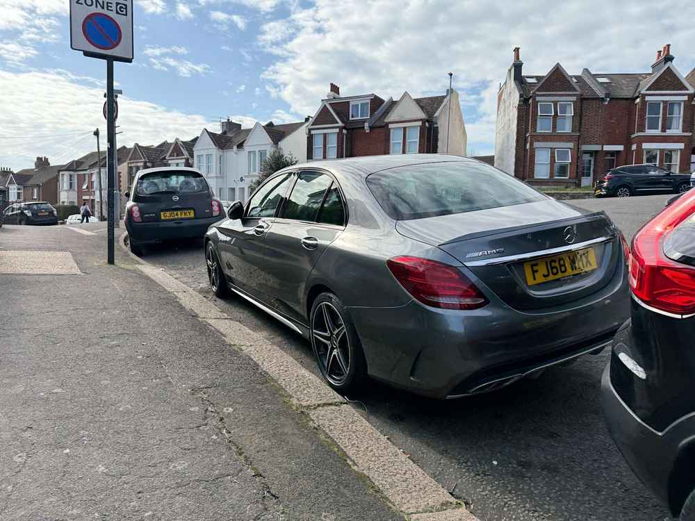 Photograph of FJ68 WHX - a Grey Mercedes C Class parked in Hollingdean by a non-resident. The fifteenth of twenty-eight photographs supplied by the residents of Hollingdean.