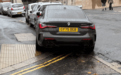 GY75 OGB, a Grey BMW 4 Series parked in Hollingdean