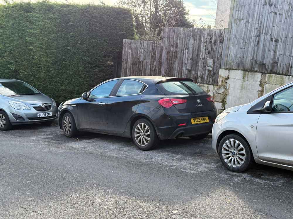 Photograph of VU15 KNV - a Black Alfa Romeo Giulietta parked in Hollingdean by a non-resident. The thirty-second of thirty-two photographs supplied by the residents of Hollingdean.