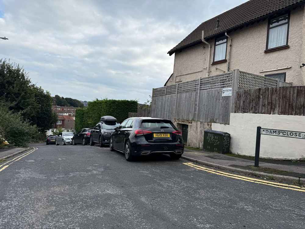 Photograph of HG19 XDU - a Black Mercedes A Class parked in Hollingdean by a non-resident. The third of four photographs supplied by the residents of Hollingdean.