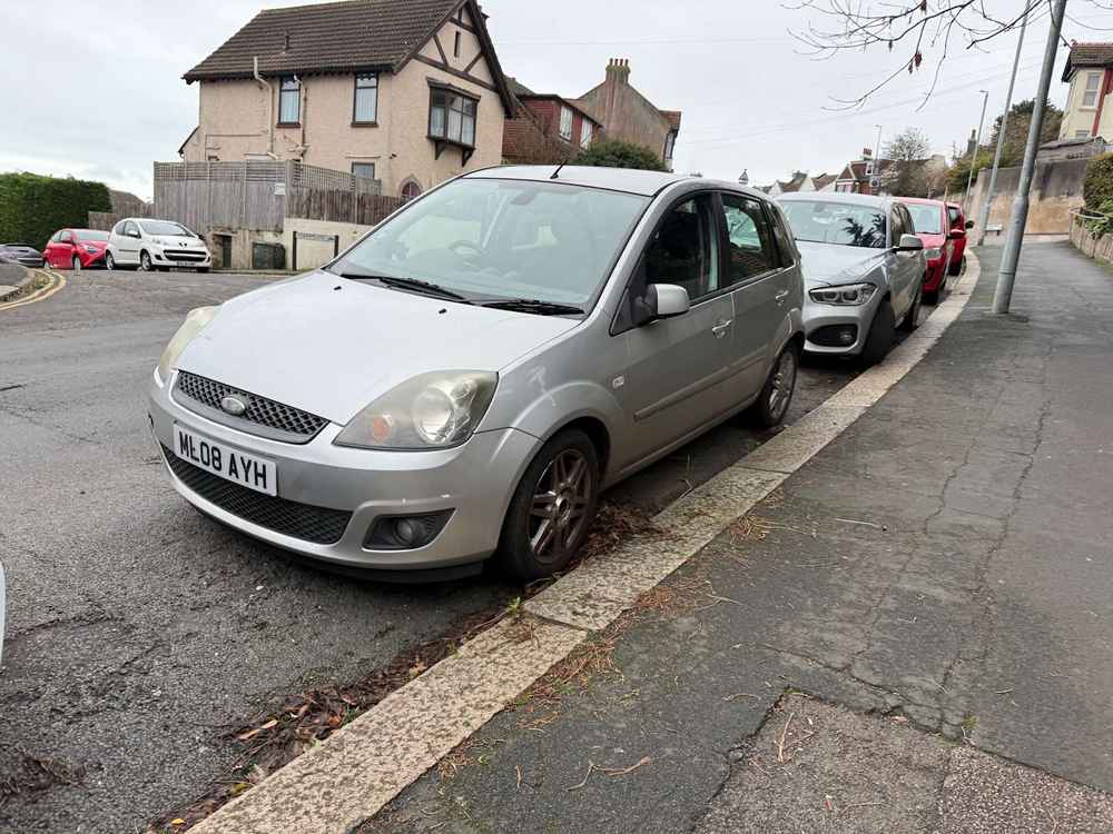 Photograph of ML08 AYH - a Silver Ford Fiesta parked in Hollingdean by a non-resident. The thirteenth of thirteen photographs supplied by the residents of Hollingdean.