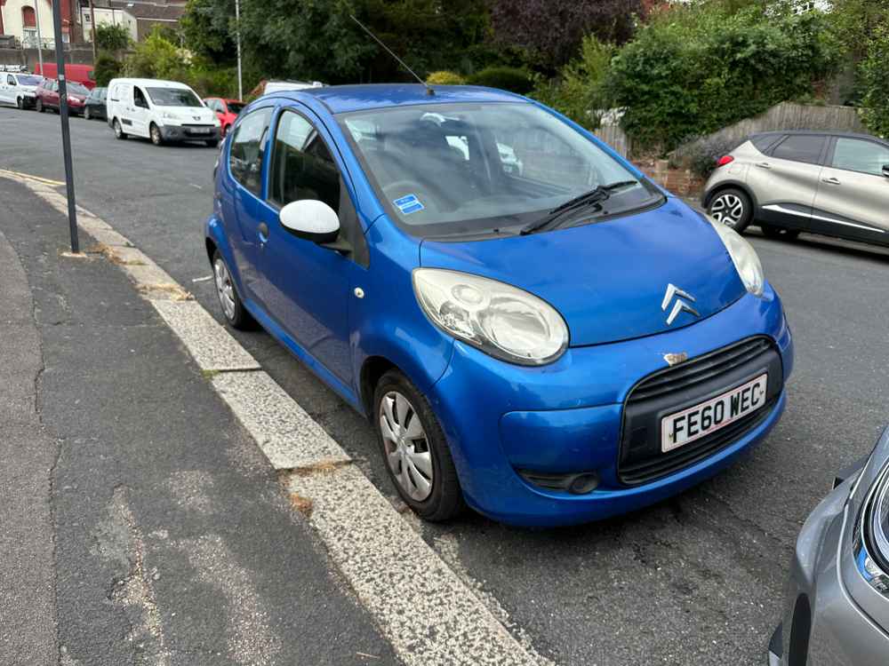 Photograph of FE60 WEC - a Blue Citroen C1 parked in Hollingdean by a non-resident. The fourteenth of sixteen photographs supplied by the residents of Hollingdean.