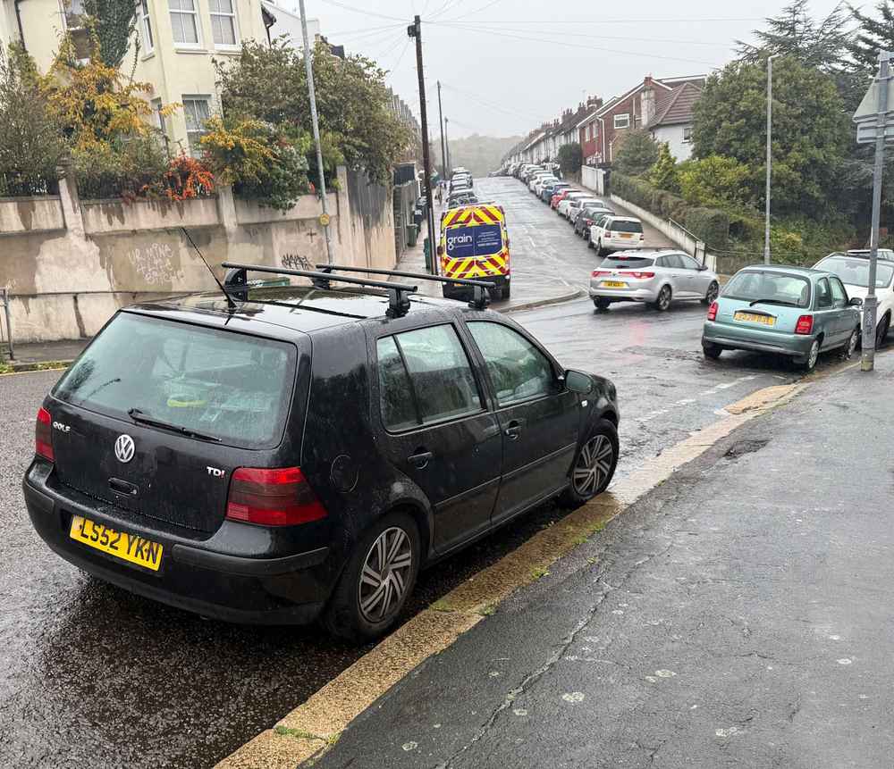 Photograph of LS52 YKN - a Black Volkswagen Golf parked in Hollingdean by a non-resident. The eighth of twelve photographs supplied by the residents of Hollingdean.