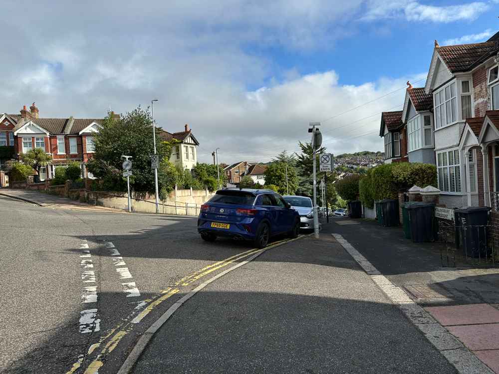 Photograph of FP69 GGE - a Blue Volkswagen T-roc parked in Hollingdean by a non-resident. The fourth of four photographs supplied by the residents of Hollingdean.