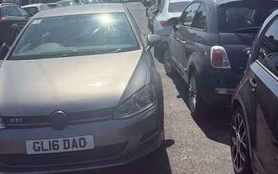 GL16 DAO, a Grey Volkswagen Golf parked in Hollingdean