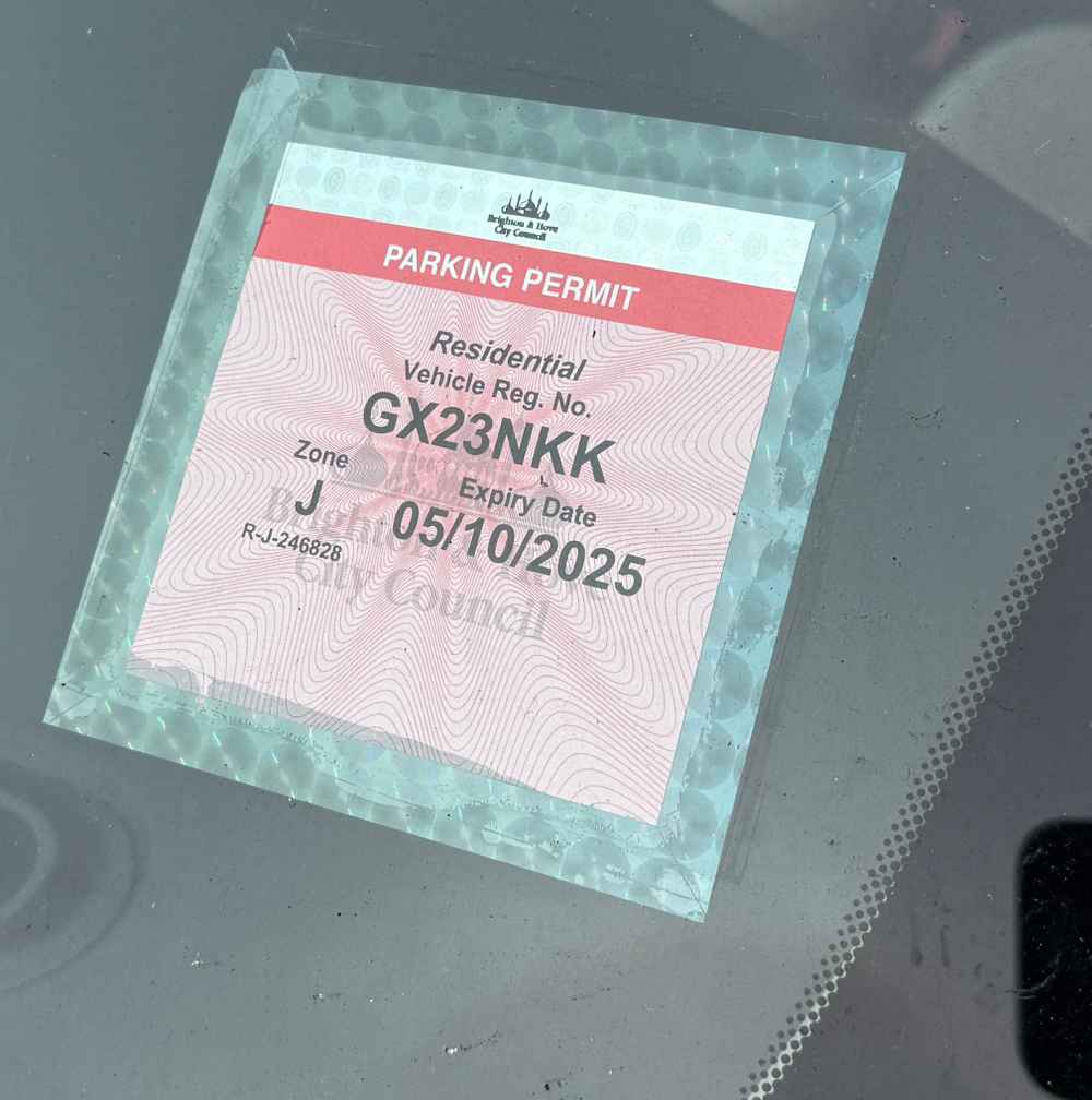 Photograph of GX23 NKK - a White Fiat 500 parked in Hollingdean by a non-resident. The fourth of six photographs supplied by the residents of Hollingdean.