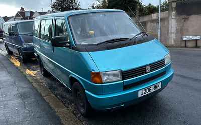 J206 HMK, a Blue Volkswagen Transporter parked in Hollingdean