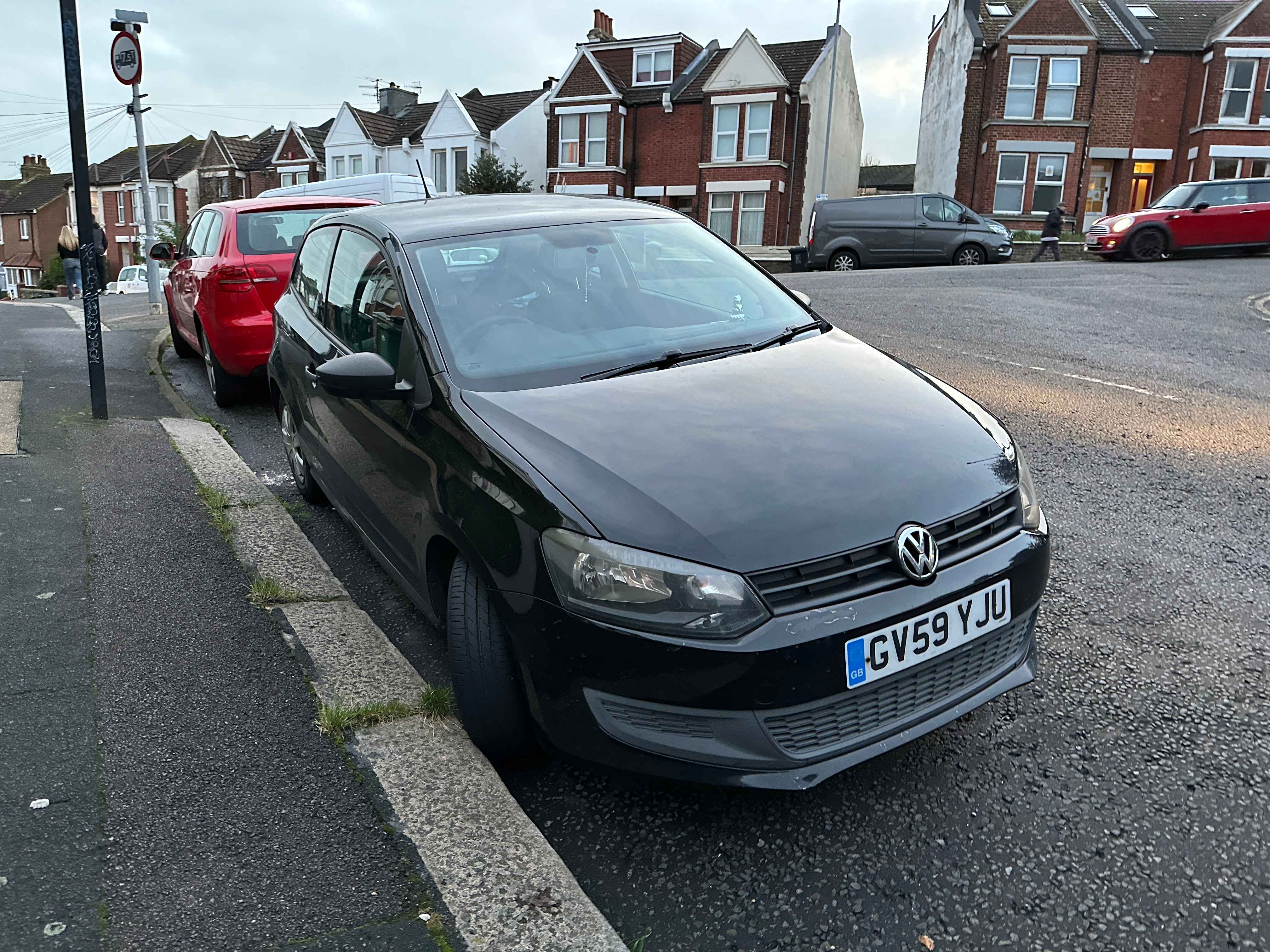 Photograph of GV59 YJU - a Black Volkswagen Polo parked in Hollingdean by a non-resident. The second of five photographs supplied by the residents of Hollingdean.