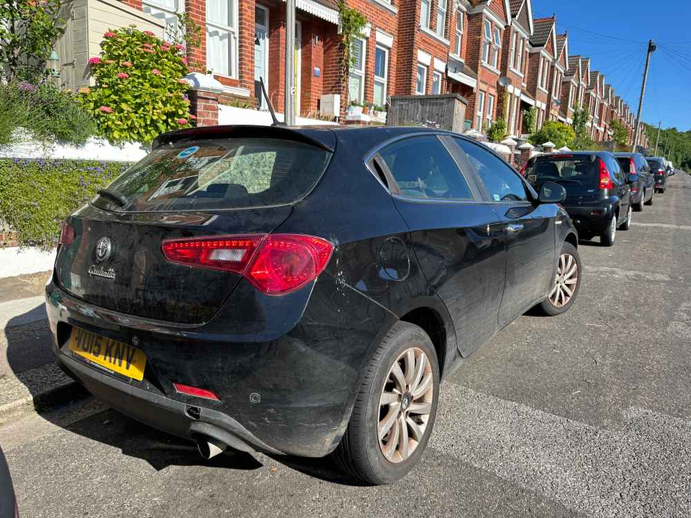 Photograph of VU15 KNV - a Black Alfa Romeo Giulietta parked in Hollingdean by a non-resident. The fifteenth of fifteen photographs supplied by the residents of Hollingdean.